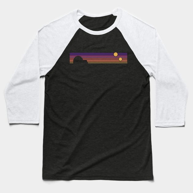 Retro Double Sunset Stripes Baseball T-Shirt by Heyday Threads